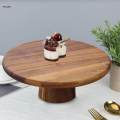 Wood Cake Stand Serving Platter High Pedestal for Cakes Pies Desserts Display and Serve, Centerpieces Birthday Wedding Occassion Use. 