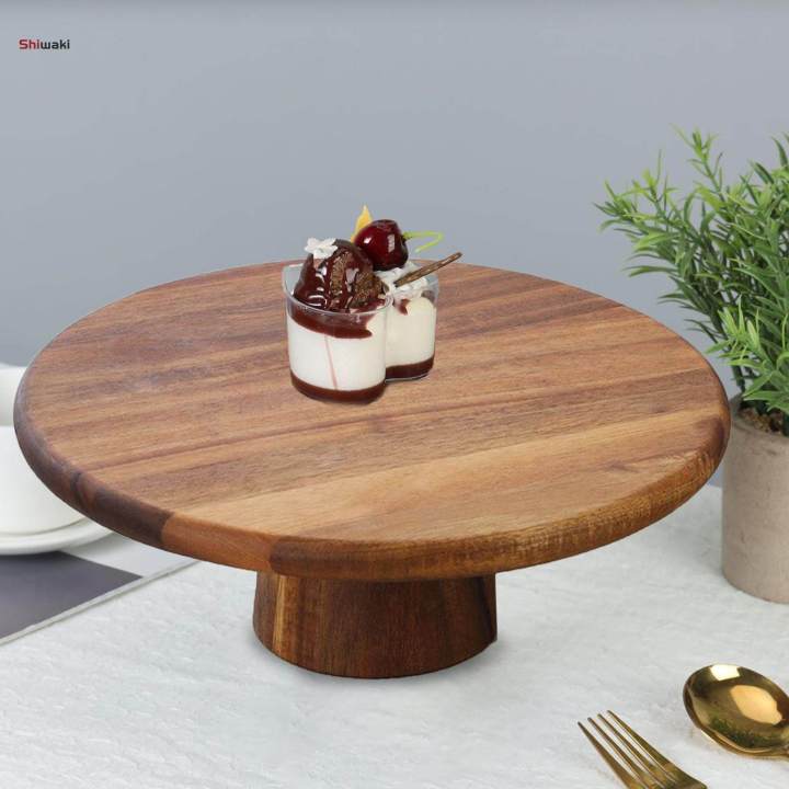 Wood%20Cake%20Stand%20Serving%20Platter%20High%20Pedestal%20for%20Cakes%20Pies%20Desserts%20Display%20and%20Serve,%20Centerpieces%20Birthday%20Wedding%20Occassion%20Use%20-%20Image%203