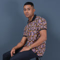 D-Blaq Men's Floral Twilight Polo T-Shirt. 