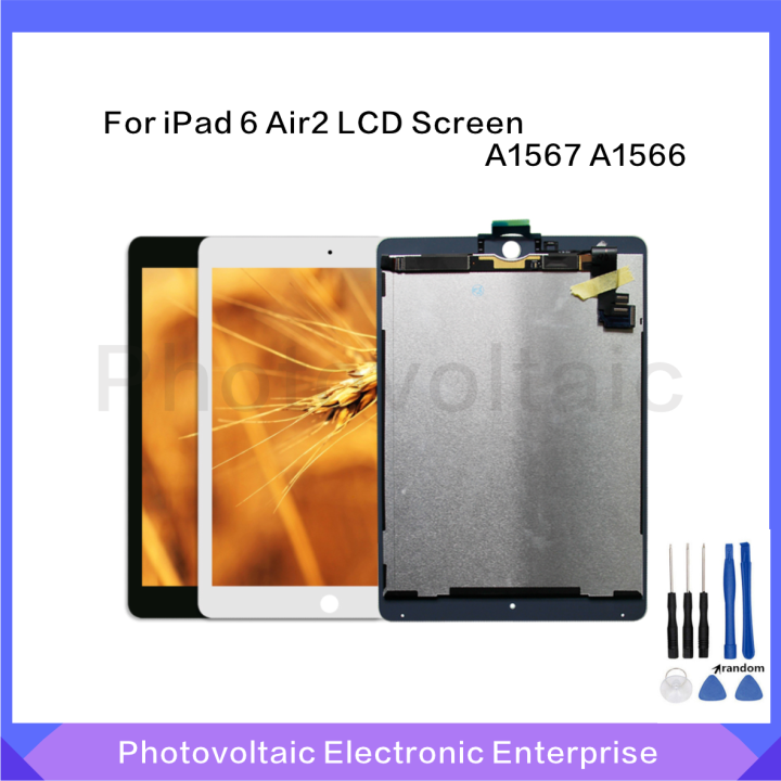 Compatible with IPad 6 Air 2 Air2 iPad6 LCD Display Screen Digitizer Touch Screen Glass Fullset A1547 A1566 A1567