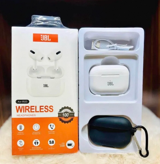 JBL Air R03 TWS Wireless Earbuds with Bluetooth – Premium Quality AirPods Pro with Pouch