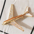 2024 New Sparkling Zircon Airplane Aircraft Brooch Men Suit Brooch Pin Gifts High Quality Women Pins Brooches Man Jewelry. 