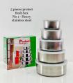 Set of 5 Heavy Stainless Steel Protect Fresh Boxes - Durable and Secure Food Storage Containers. 