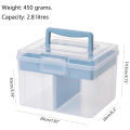 Clear Craft Stackable Storage Box with Storage Tray Plastic Multipurpose Storage Container Portable Travel Case 20 X 16 X 14.5cm Pink. 