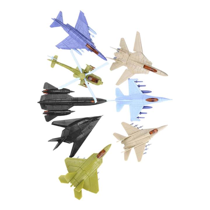 8 Pieces Pack Assembly Airplane Model Static Airforce Fighter Air Plane