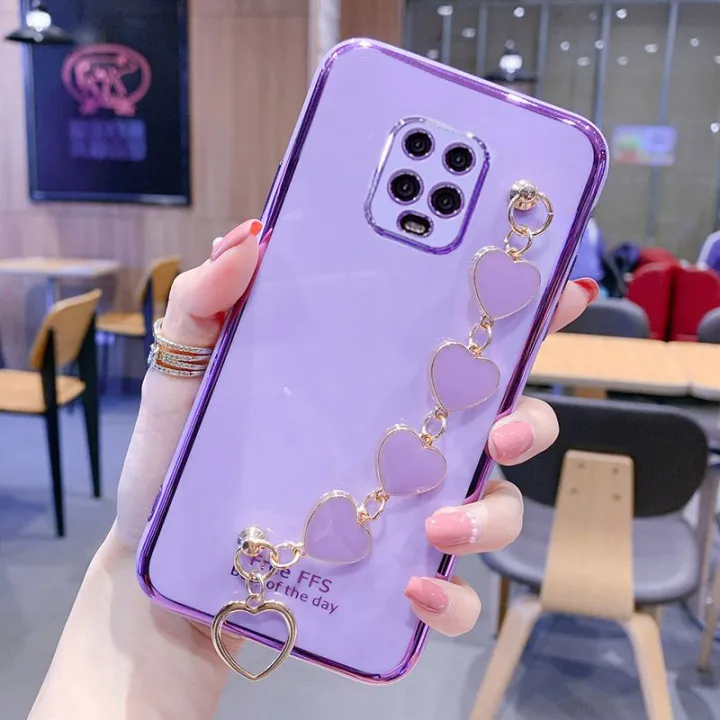 LECOMES%20for%20Xiaomi%20Redmi%20Note%209%20Pro%20Back%20Cover%20with%20Love%20Heart%20Bracelet%20Chain%20Luxury%206D%20Plating%20Shiny%20Soft%20Silicone%20Mobile%20Phone%20Case%20Pouch%20Girls%20-%20Image%204