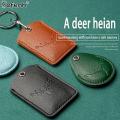 【HOT】 1Pc PU Leather Access Card Case Leather Card Holder Keychain Key Ring Door Lock Access Tag ID Card Case Keychain Access Card Bag. 