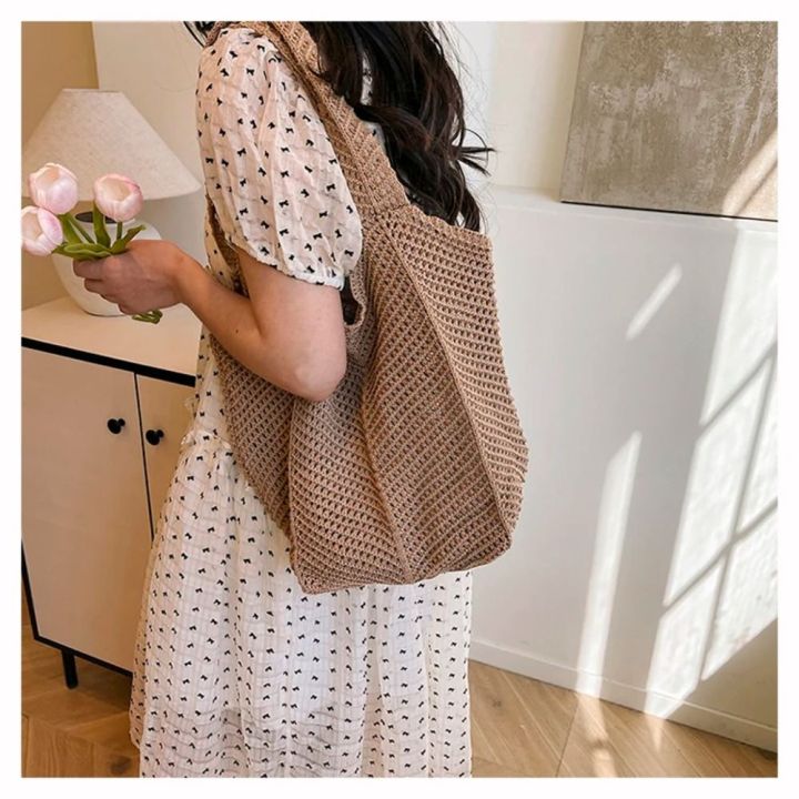 Fashion%20Solid%20Color%20Knitting%20Shoulder%20Bag%20Hollow%20Out%20Large%20Capacity%20Bohemian%20Crochet%20Tote%20Bag%20Elegant%20Versatile%20Casual%20Woven%20Handbag%20Beach%20-%20Image%207