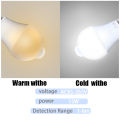 E27 Human Body Sensing Bulb Auto ON/OFF Night Light PIR Sensor Light AC85-265V Energy Saving LED Bulbs For Home Parking Lighting 1Pcs. 
