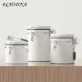 Airtight Coffee Canister 1 Set Coffee Bean Storage Jar Stainless Steel Canister with Date Tracker Measuring Scoop Lockable Coffee Storage Container. 