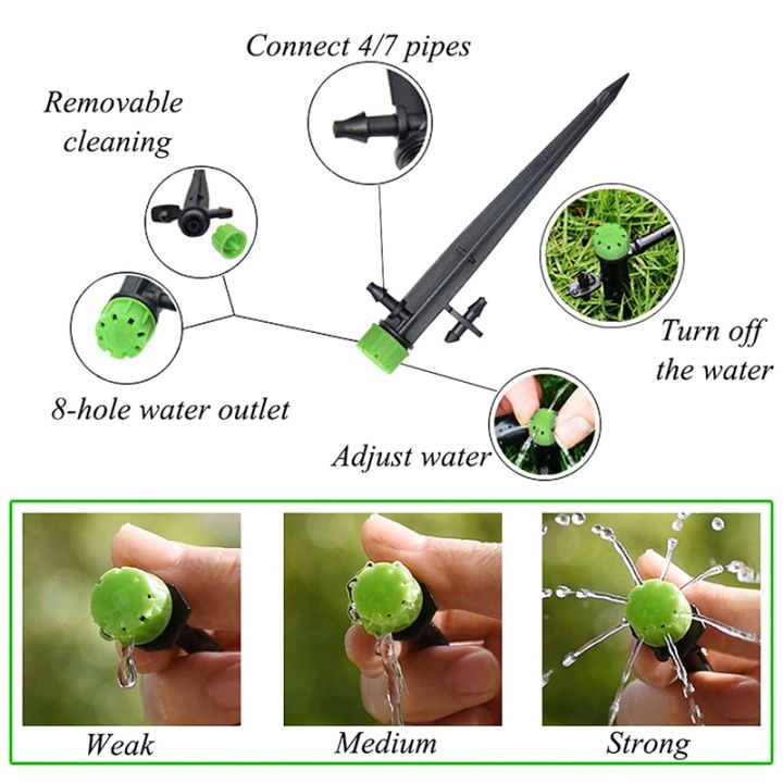 60%20Pieces%20360%20Degree%20Adjustable%20Irrigation%20Drippers%20with%20Baed%20Connector%20for%204/7%20MM%20Tube,%20Water%20Flow%20Irrigation%20System%20-%20Image%203