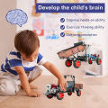 Nerhorer- Farm Vehicle Model Vintage Tractor Model with Sound Light Die-cast Farm Truck Toy for Boys Girls Desktop Decoration Birthday Gift. 
