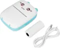 Small Portable Wireless Thermal Photo Printer Pocket Student Mini Bluetooth printer portable Label Printer cat printer WITH 2 PAPER ROLLS. 