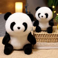 Artificial panda doll doll cute small fluffy round sitting posture national treasure plush toy rag doll. 