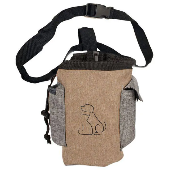 Portable Dog Training Treat Bags Puppy Snack Reward Dog Walking Snack Pouch Detachable Pet Feed Pocket Pouch-Coffee