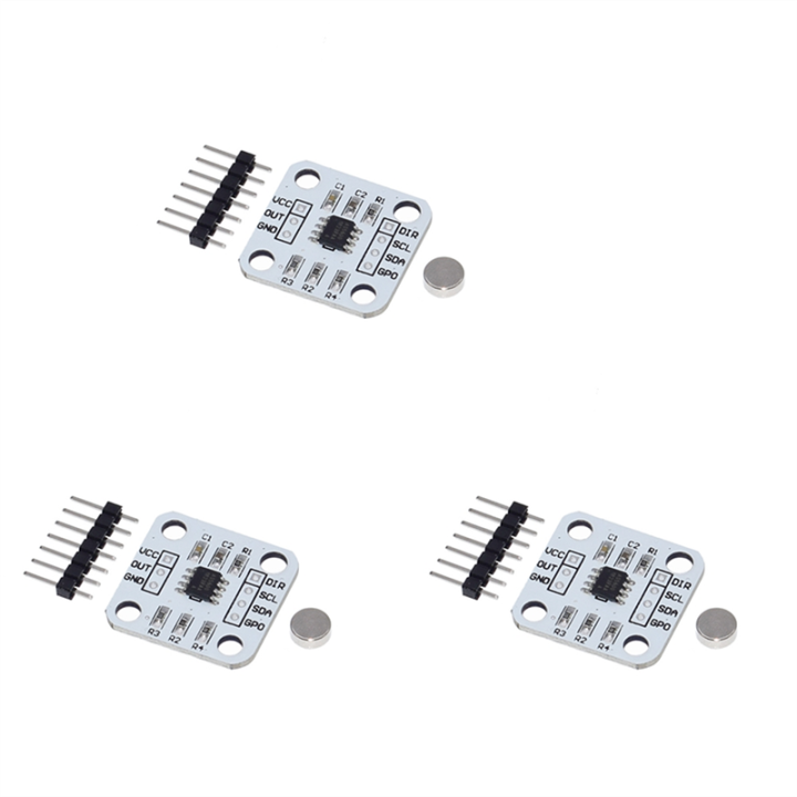 3Pcs AS5600 Encoder 12 Bit Precision Magnetic Induction Angle Measuring ...