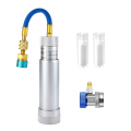 A/C Refrigeration Oil Filling and Replenishing Cylinder + 2 Quick Couplers 2 Oil Checkers. 