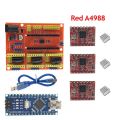 CNC Shield V4 Expansion Board +NANO 3.0 with usb for Arduino+3pcs Stepper Motor Driver A4988/DRV8825/AT2100 Kit for 3D Printer. 