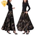 Elegant Women Maxi Skirt Vintage A-line Maxi Skirt with Pockets for Elegant Party Commute High Waist Colorblock Design Fashion Women Plaid Skirt. 