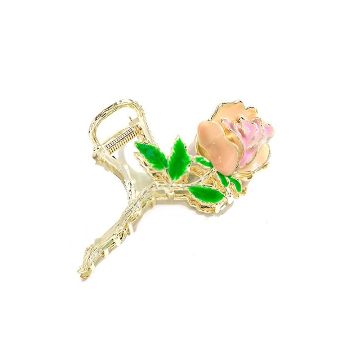 New%202025%20Exquisite%20Rose%20Blossom%20HairClip%20for%20Women%20Shark%20Clip%20Gold%20Metal%20Claw%20Hairpin%20Headwear%20Accessories%20-%20Image%206