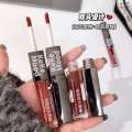 keke mood Glossy Double-Ended Glaze Water Mirror Gloss Matte Lip Mud Bare Face Affordable Lipstick. 