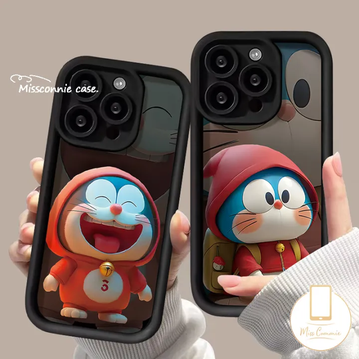 Cartoon%20Cute%203D%20Red%20Clothes%20Backpack%20Happy%20Doraemon%20Case%20For%20Infinix%20Smart%208%207%20Hot%2030i%2030%20Play%20Tecno%20Spark%20Go%202024%2010C%2010%20Go%202023%20Camon%2020%20Pro%20Note%2012%20G96%2030%20Pro%20Couples%20Angel%20Eyes%20Soft%20Cover%20-%20Image%208
