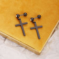 Qingwen Titanium steel Cross Earrings for men set ear piercing Stainless steel earrings cool hypoallergenic iareng for men kpop round airing hikaw for boys 925 silver earings for men on sale. 