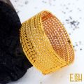 Gold Plated Foxtail Link Bangle Big for Women Lock Bangle Fashion Jewelry Gift Comfort fit. 