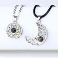 2PCS / Set Couple Gift Jewelry Sun Moon Neckwear Magnet Couple Necklace. 