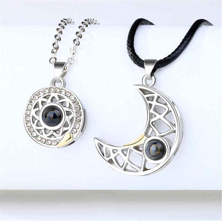 2PCS%20/%20Set%20Couple%20Gift%20Jewelry%20Sun%20Moon%20Neckwear%20Magnet%20Couple%20Necklace%20-%20Image%205