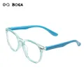 OQ BOGA 4 Colors Fashion Unisex Radiation Protection Anti Blue Light Plastic Oval Frame Computer Glasses Boys Girls Eye Protection Full Rim Eyewear. 