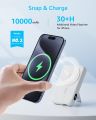 Magnetic Wireless Power Bank 10000mAh Foldable Stand Battery Pack Portable Charger Compatible with MagSafe for 12/13/14/15 Series. 