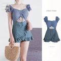 Swimsuit Women's Summer Split Skirt Conservative Hot Spring plus Size Covering Belly Thin2023New Student Swimwear Fairy Style. 