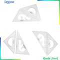 Pack of 2 Triangular Ruler Set, 30/60 and 45/90 Triangles, Set Squares, Geometry Ruler Precise Imperial Graduation Drafting Drawing Measuring Rulers. 