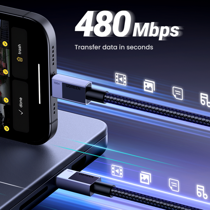 UGREEN%2060W%20100W%20240W%20USB-C%20Cable%20Type%20C%20to%20C%20Fast%20Charging%20Cable%20USB2.0%20Aluminum%20Braided%20Cable%20for%20iPhone%2015%20Series%20SAMSUNG%20S24%20S23%20Ultra%20iPad%20Pro%20Macbook%20MacBook%20Air%202020%20Matebook%20iPad%20Pro%20infinix%203m%202m%201m%200.5m%20-%20Image%206