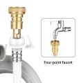 Copper Plug Faucet Adapter Washing Machine Snap-on Automatic Water Stop Faucet Nozzle Connector Fits All Standard 4 Points Taps Accessories. 