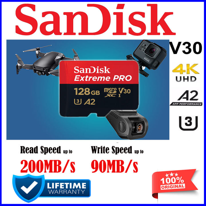 SanDisk Extreme Pro 128GB Micro SD Memory Card 200MB/s UHS-I Card 4K