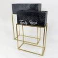 2 Piece Black Rectangle Plant Stand / Flower Pot / plant Stand / Home Deco-ration / Flower Plant Stand / Stand / Pot Stand / plant stand. 