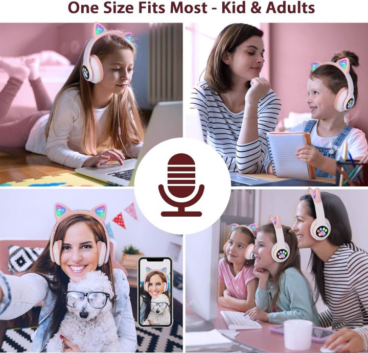 Kids%20Wireless%20Headphones%20Cat%20Ear%20LED%20Light%20Up%20Bluetooth%20Foldable%20Headphones%20Over%20Ear%20-%20Image%202