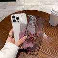 For OPPO A18 A38 A58 A60 A78 A79 A98 5G Back Cover with Cute Butterfly Stand Luxury Gradient Shiny Plating Glitter Women Phone Case Clear Soft Silicone Protective Cases Pouch Girls. 