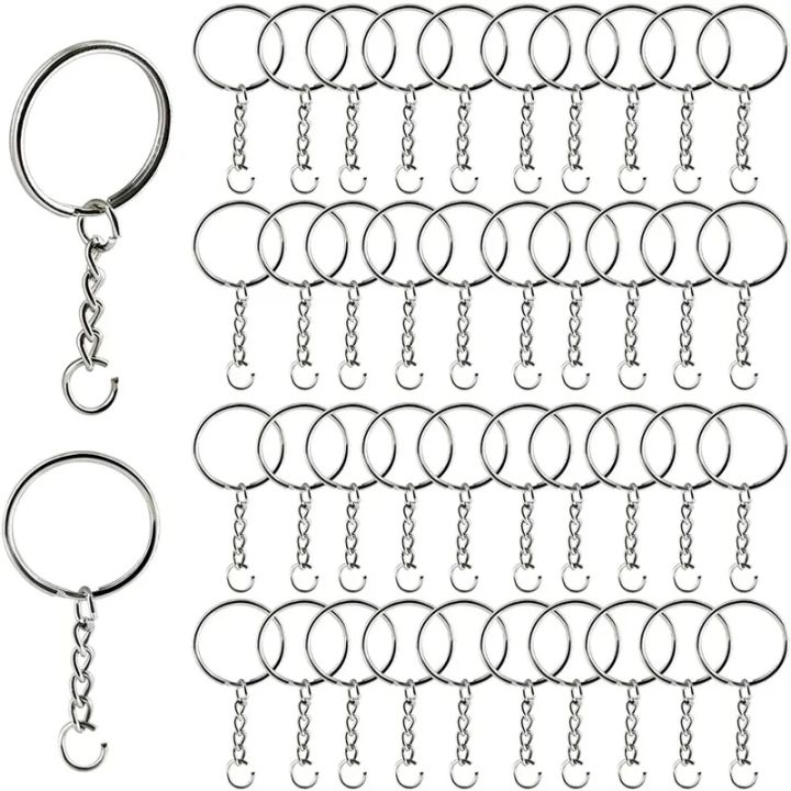Split%20Rings%20Key%20Ring%20Keyring%20Keychain%20Key%20Chain%20Findings%20Claps%20Silver%20Link%2050pc%20-%20Image%202
