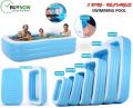 INTIME 7 Sizes Inflatable Family Swimming Pool 3 Layer Rectangular Kids Swimming Pool. 