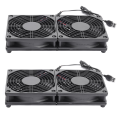 2X 120mm 5V USB Powered PC Router Dual Fans with Speed Controller High Airflow Cooling Fan for Router Modem Receiver. 