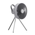 Portable Fan Rechargeable Battery Powered Fan Outdoor Camping Fan with Light and Hook for Home Tent Travel Gray. 