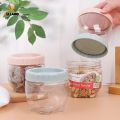 1 Pc Mini Round Transparent Plastic Snacks Sealed Canister/ Portable Stackable Candy Biscuit Storage Jar/ Kitchen Multipurpose Food Sorting Box. 