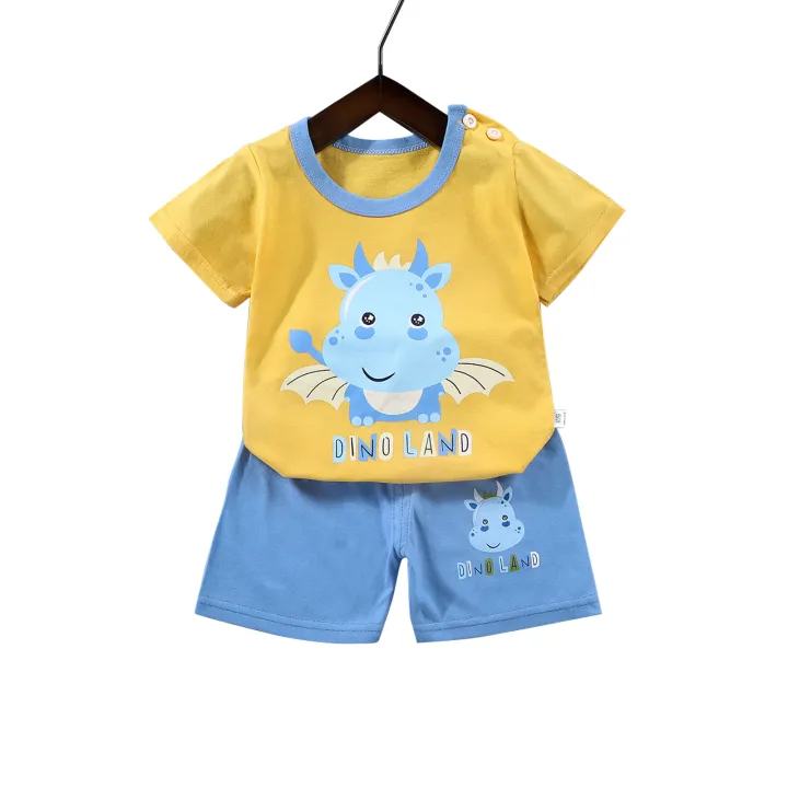 Yfashion%20Kids%20T-shirt%20Set%20Cartoon%20Printing%20Short%20Sleeve%20Cotton%20Tops%20Shorts%20Suit%20For%201-4%20Years%20Old%20Boys%20Cotton%20Girls%20-%20Image%209
