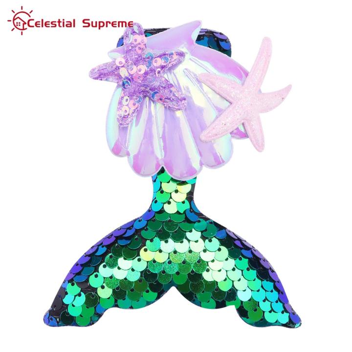 Hairpin for Women Mermaid Tail Hair Clip with Seashell Detail Cute Hair Accessories for Girls Metal Styling Clip Mermaid Theme Jewelry Mermaid Tail Hairpin