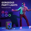 Tronsmart Halo 200 Karaoke Bluetooth Speaker with 2 Mics, Loud Speaker with Powerful Sound and Deep Bass, Party Sync, 5 Lighting Modes, Custom EQ &Lights, 18H Playtime, Supports Mic & Guitar for Party. 