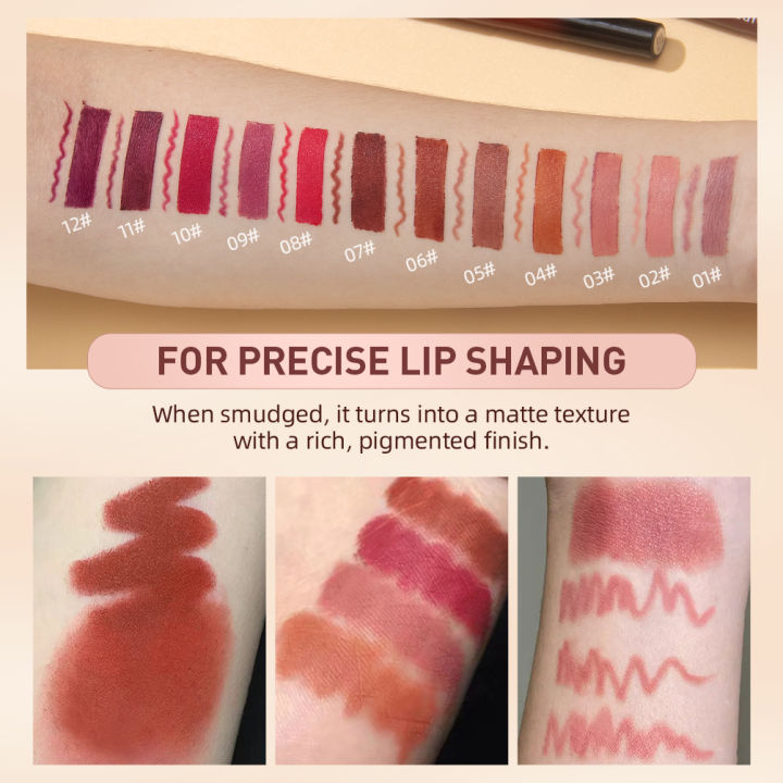 QIBEST%202pcs%20Lipstick%20Lipliner%20Pen%20Set%20Matte%20Nude%20Lip%20Liner%20Pencil%20Waterproof%20Long%20Lasting%20Lipstick%20Pen%20Contour%20Makeup%20For%20Women%20-%20Image%206