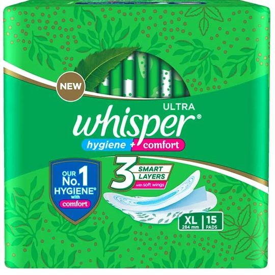 Whisper Ultra Clean Pads XL15 Sanitary Towels